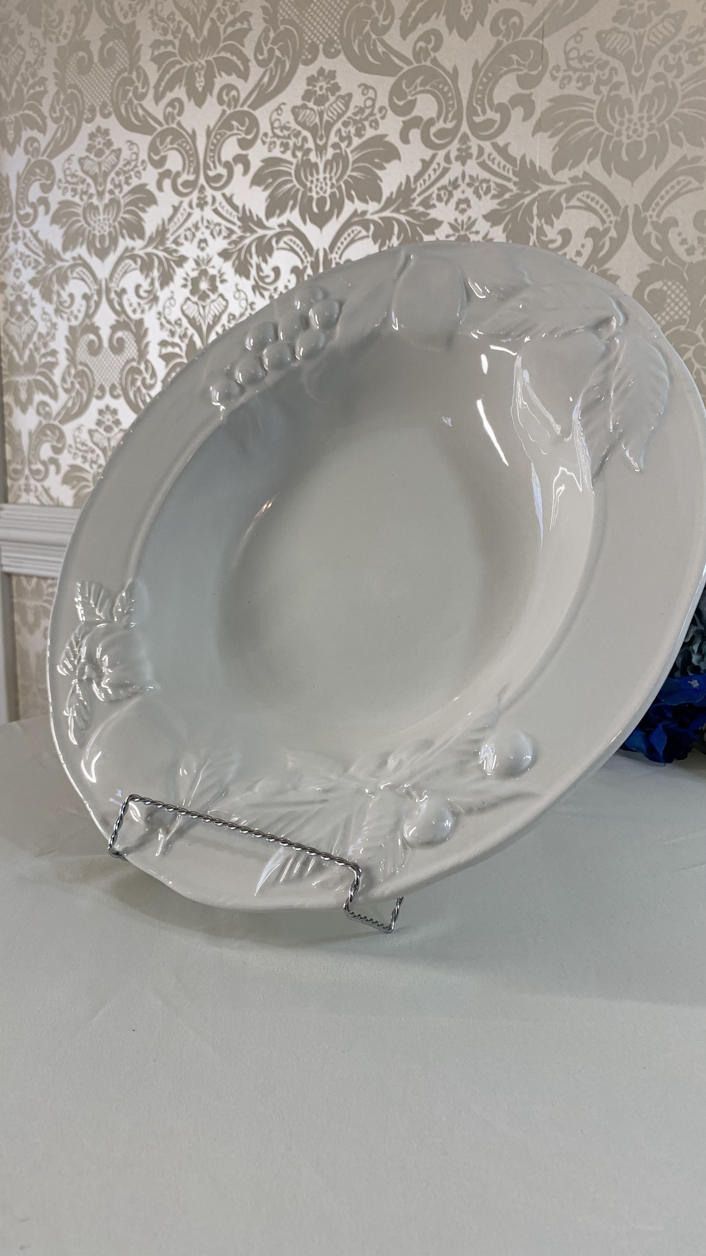 Embossed Ceramic Serving Bowl