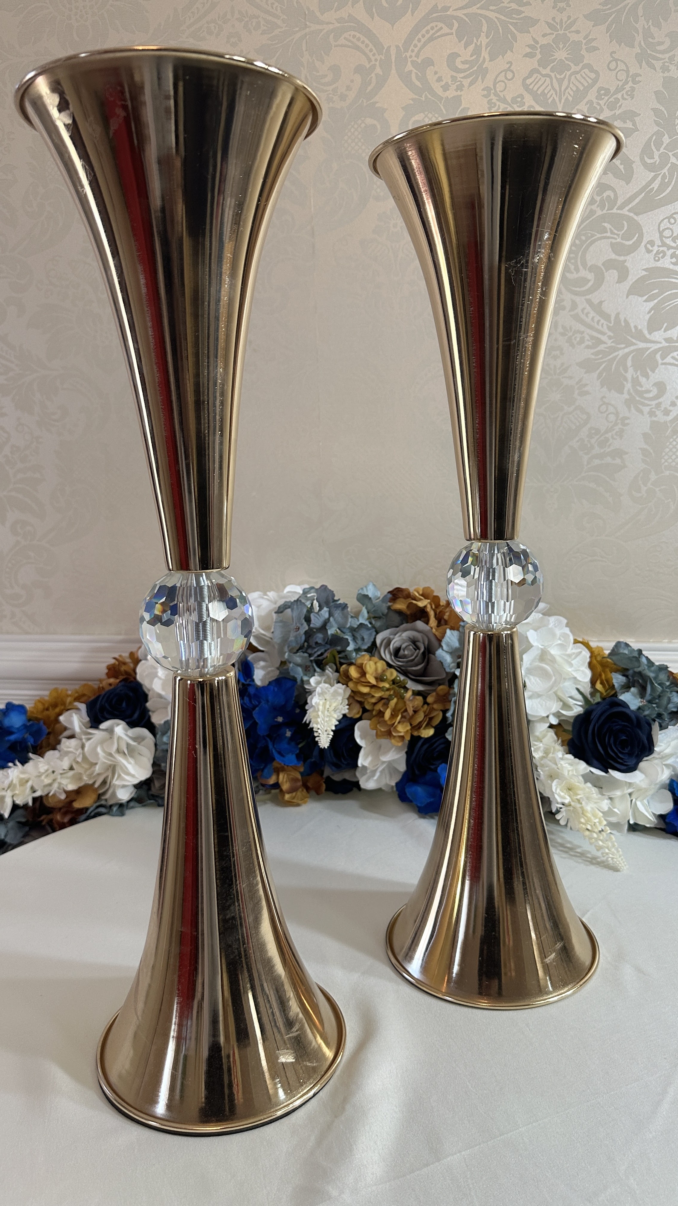 Gold Metal Vases