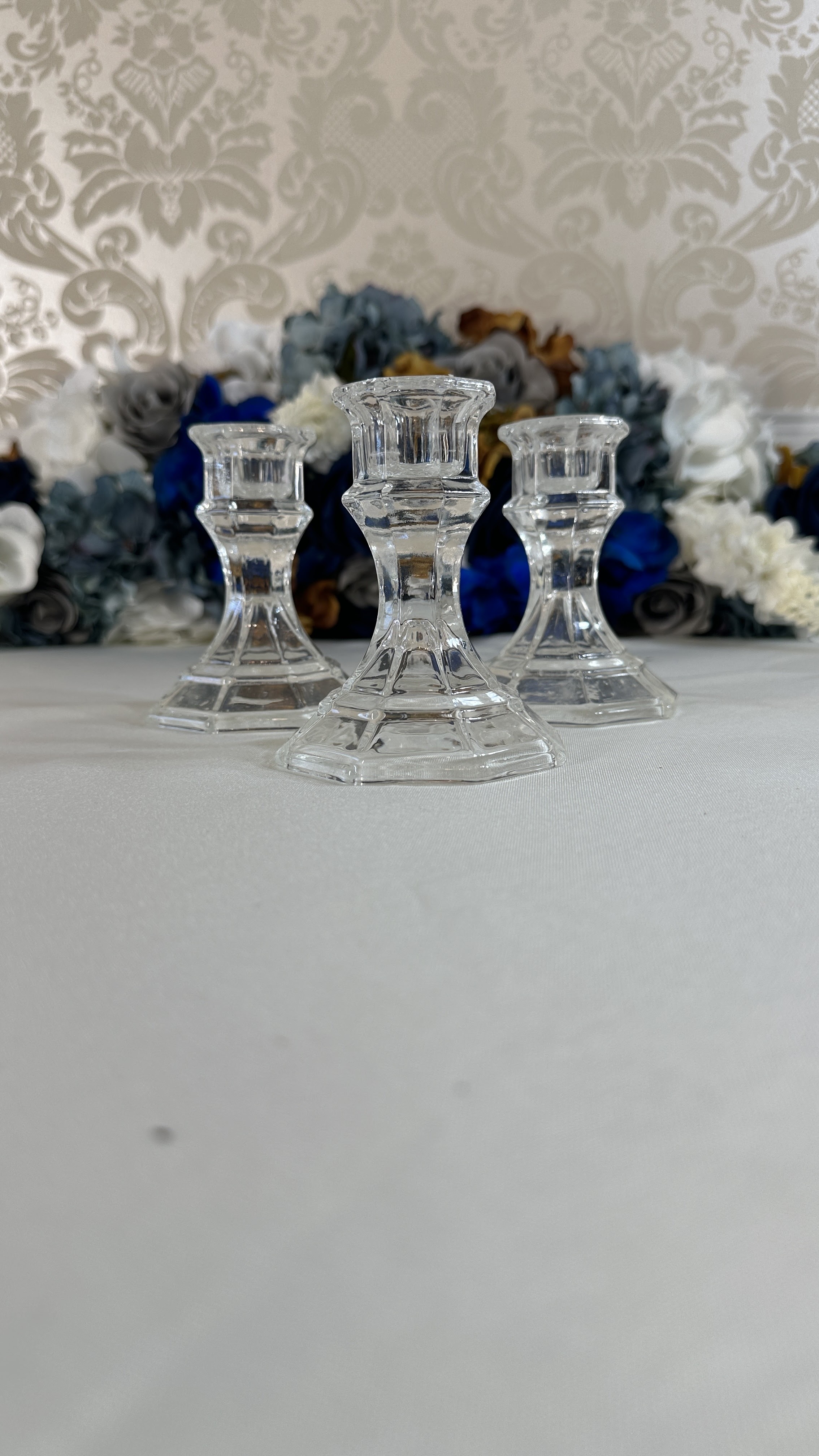 Clear Acrylic Candle Holders (Set of 3)