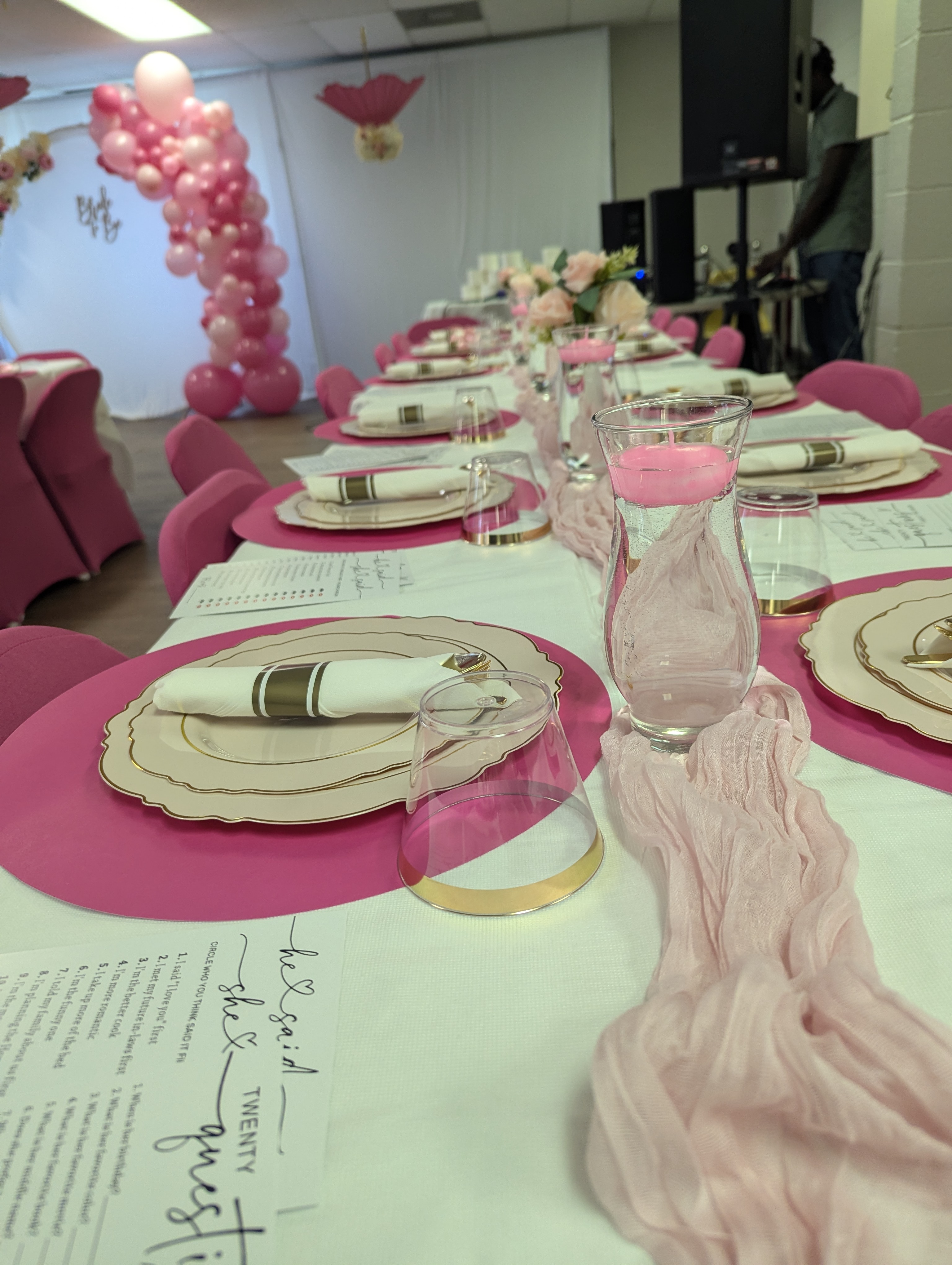 Pink Stretch Chair Cover