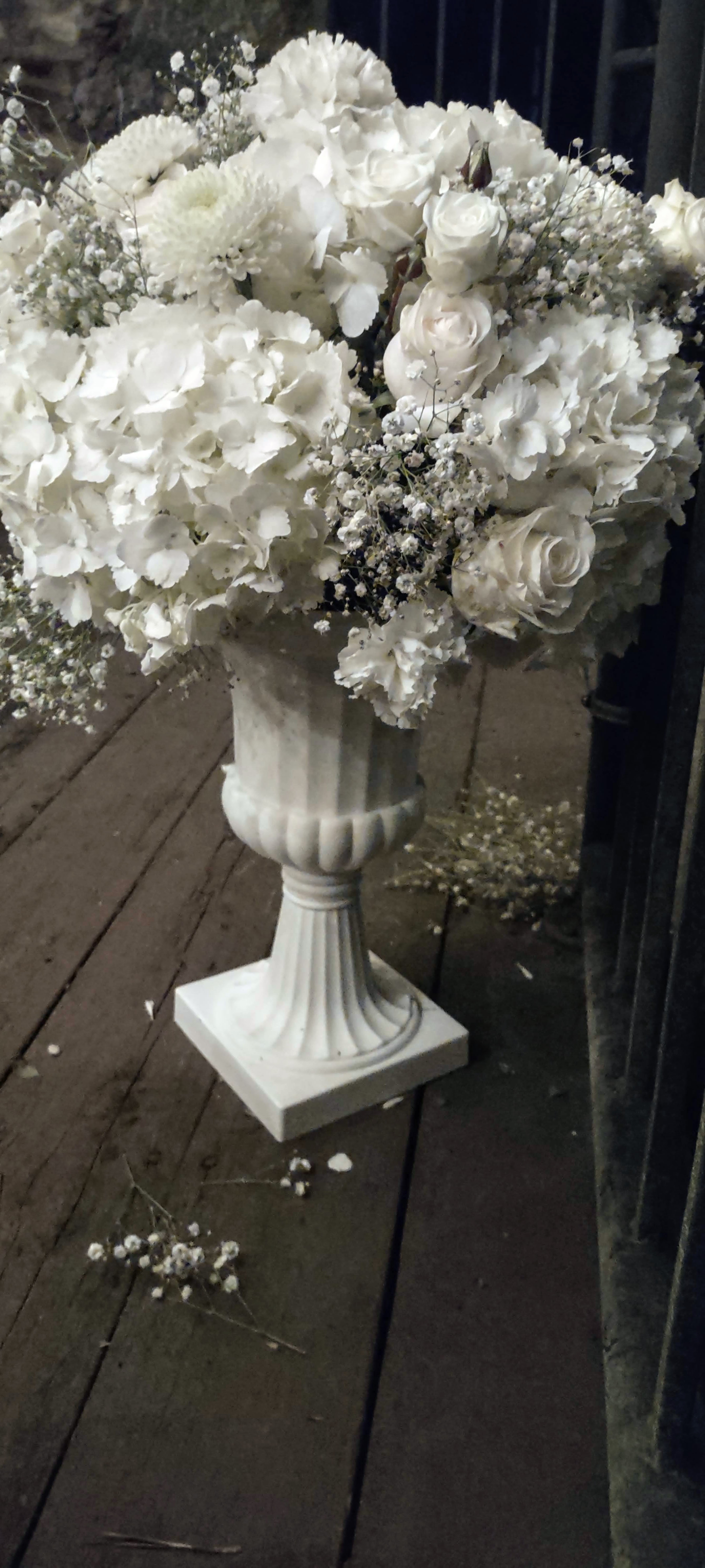 White Urn Planters
