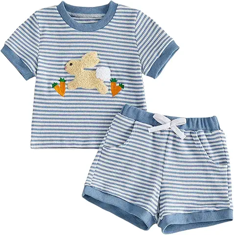 Kids Bunny Striped Outfit Set