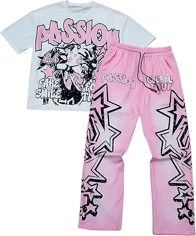 Passion Graphic T-Shirt and Pants Set