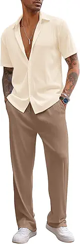 Men's Casual Short Sleeve Shirt & Pants Set