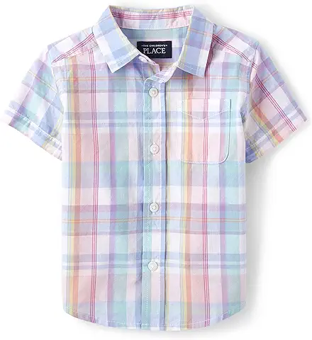 Kids Pastel Plaid Short Sleeve Shirt