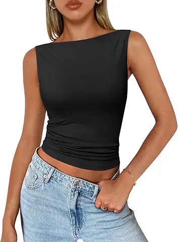 Classic Black Sleeveless Crop Top