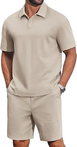 Men's Casual Polo Short Set