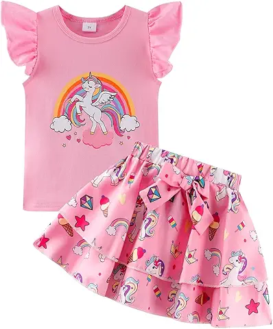 Unicorn Rainbow Girls Outfit Set