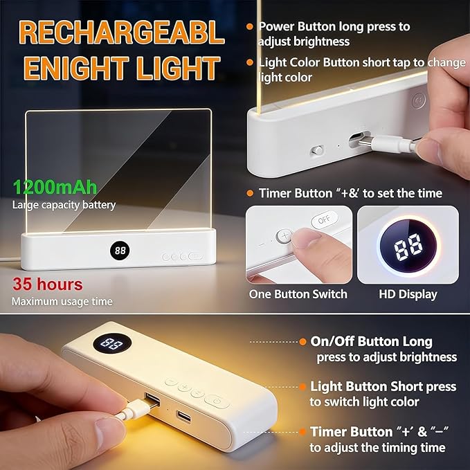 Rechargeable LED Night Reading Light