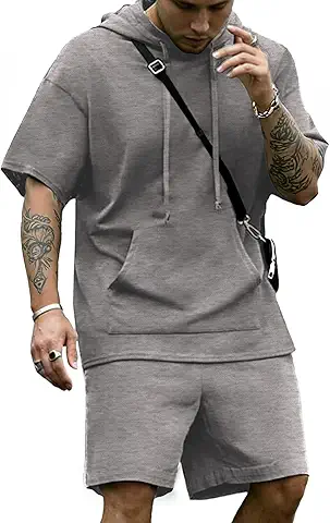 Men's Casual Hoodie Shorts Set