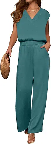 Women's Teal Sleeveless Jumpsuit