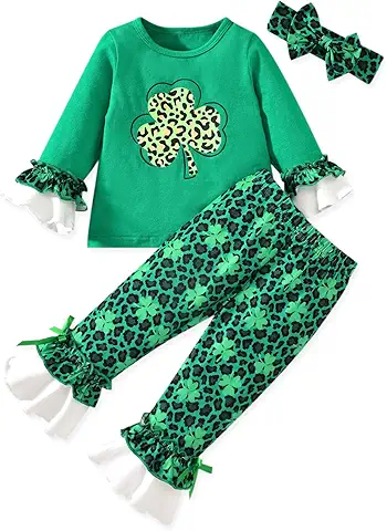 Girls Shamrock Leopard Outfit