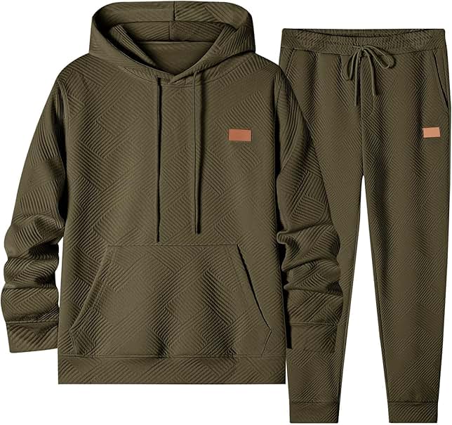 Textured Olive Hoodie and Jogger Set