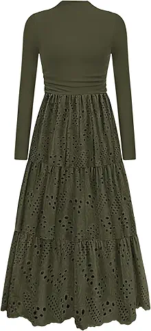 Olive Eyelet Maxi Dress