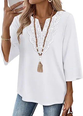 White Lace Embroidered Blouse