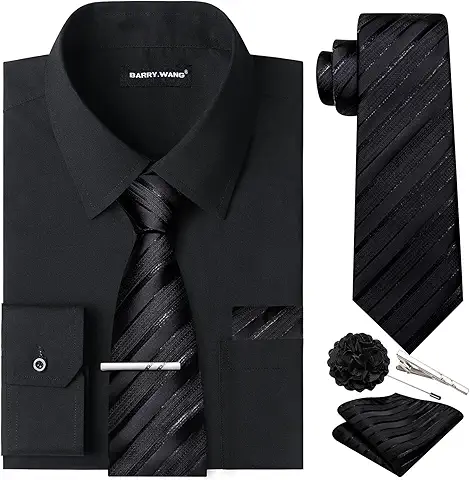 Men's Black Dress Shirt Gift Set