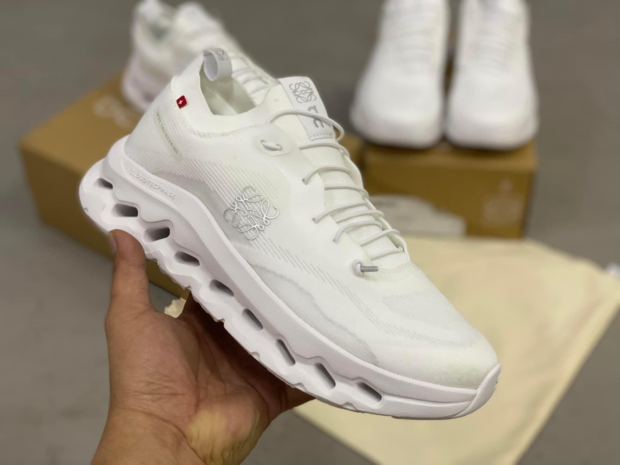 On x Loewe Cloudtilt All White Sneakers