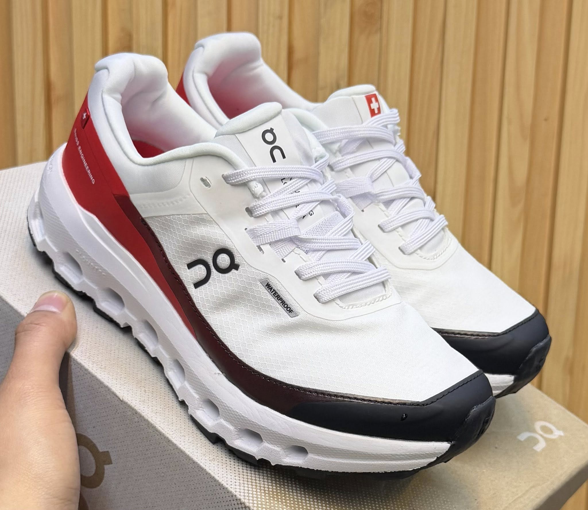 On Cloudvista 2 White Red Sneakers