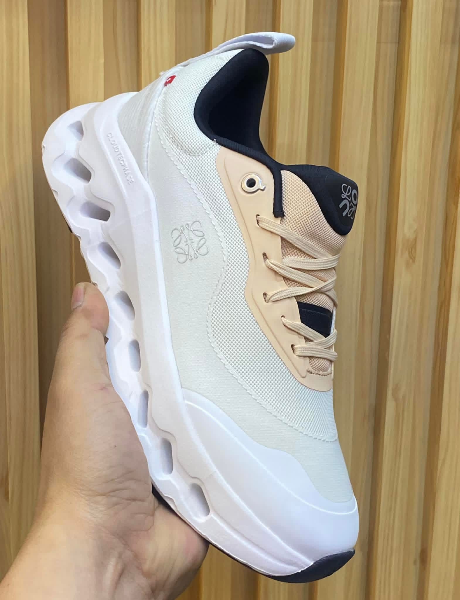 On x Loewe Cloudtilt 2 White Cream Sneakers