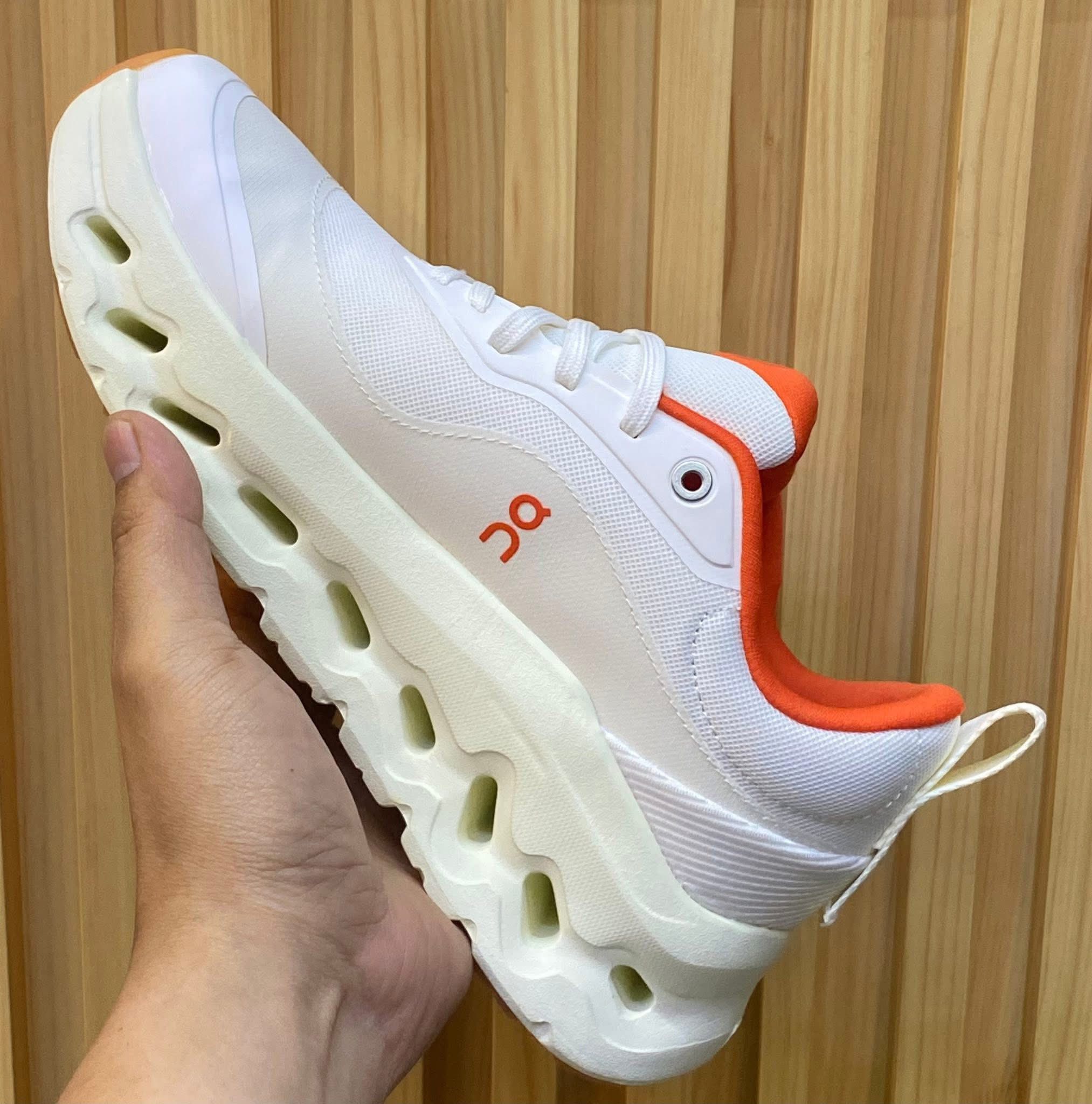 On x Loewe Cloudtilt 2 White Orange Sneakers