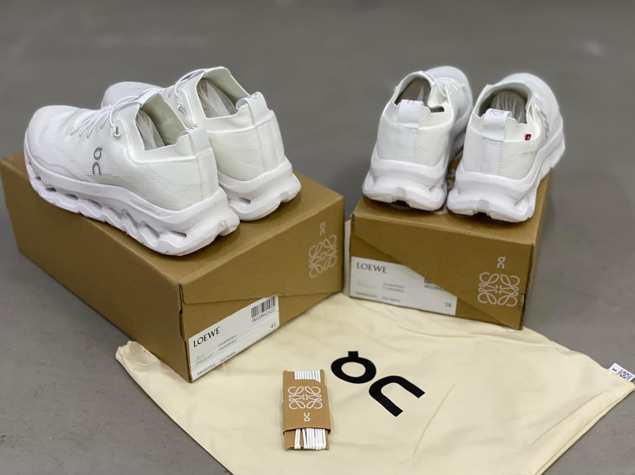 On x Loewe Cloudtilt All White Sneakers
