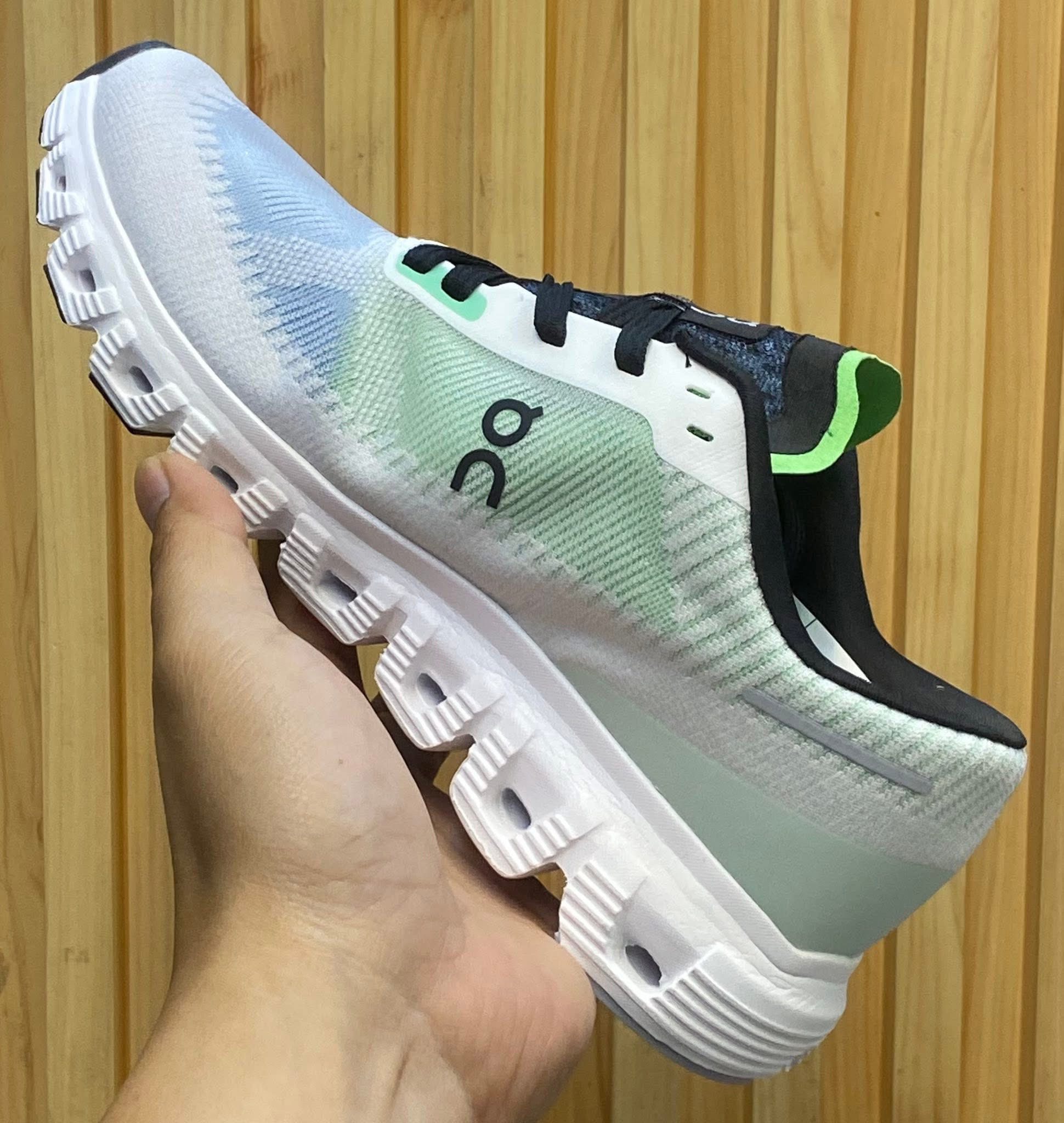 On Cloud 6 white green Sneakers