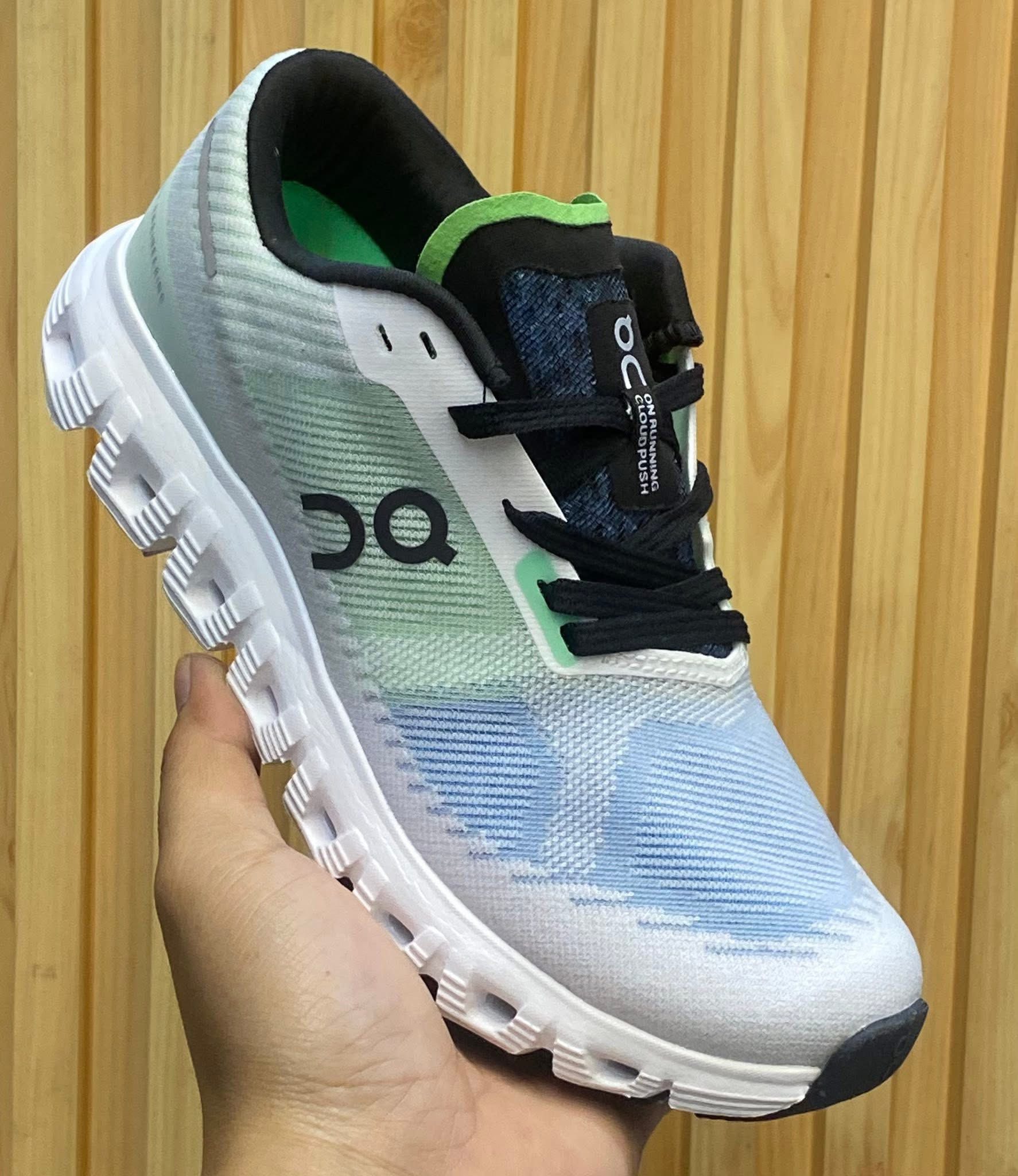 On Cloud 6 white green Sneakers