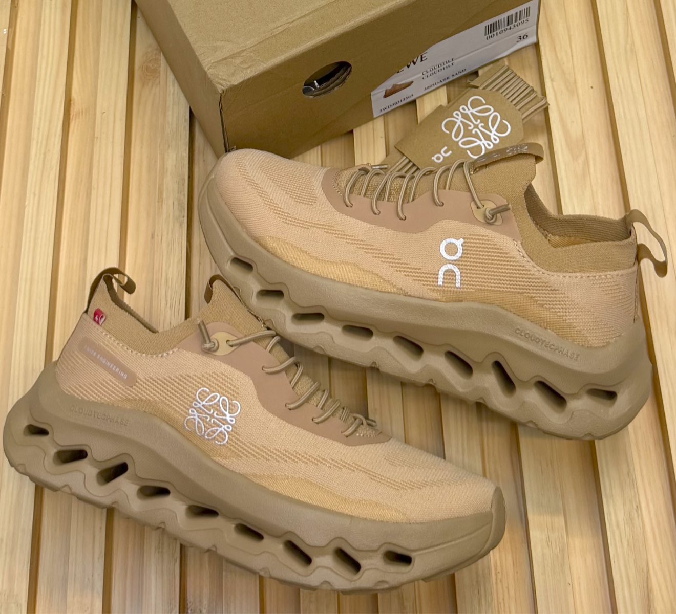 On x Loewe Cloudtilt Dark Sand Sneakers