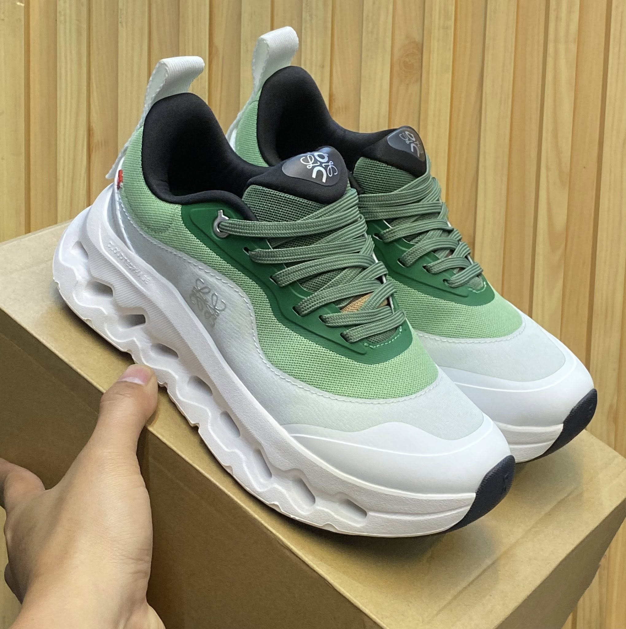 On x Loewe Cloudtilt 2 White green Sneakers