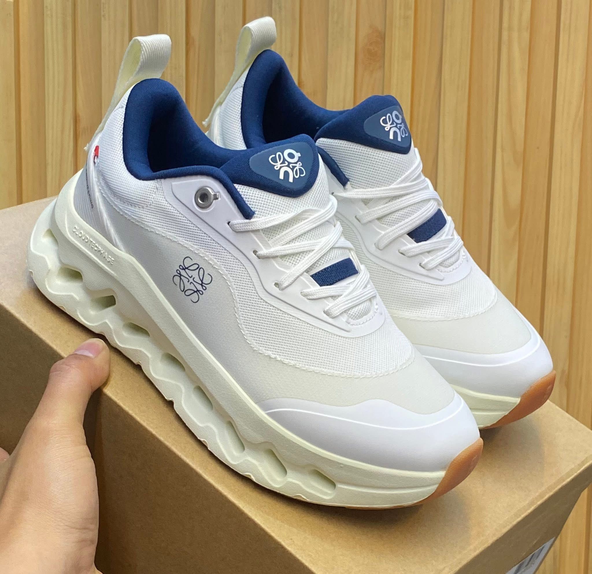 On x Loewe Cloudtilt 2 White blue brown Sneakers