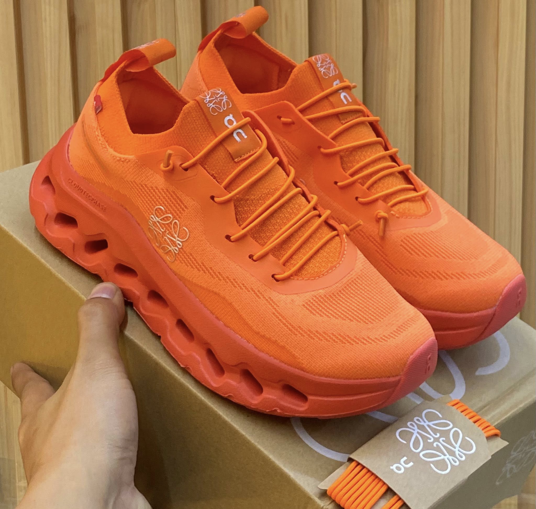 On x Loewe Cloudtilt Orange Sneakers