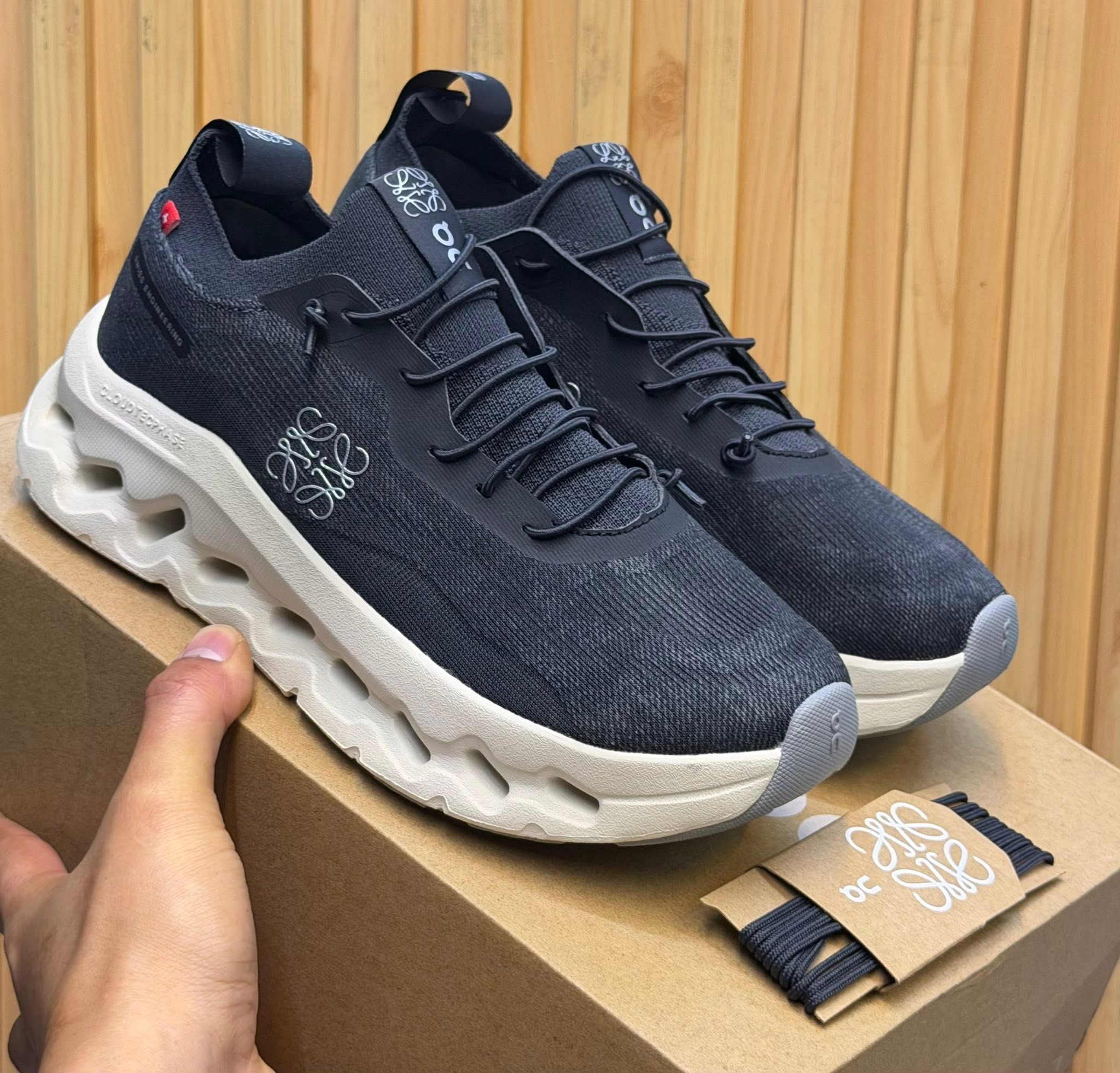 On x Loewe Cloudtilt Denim Black Sneakers