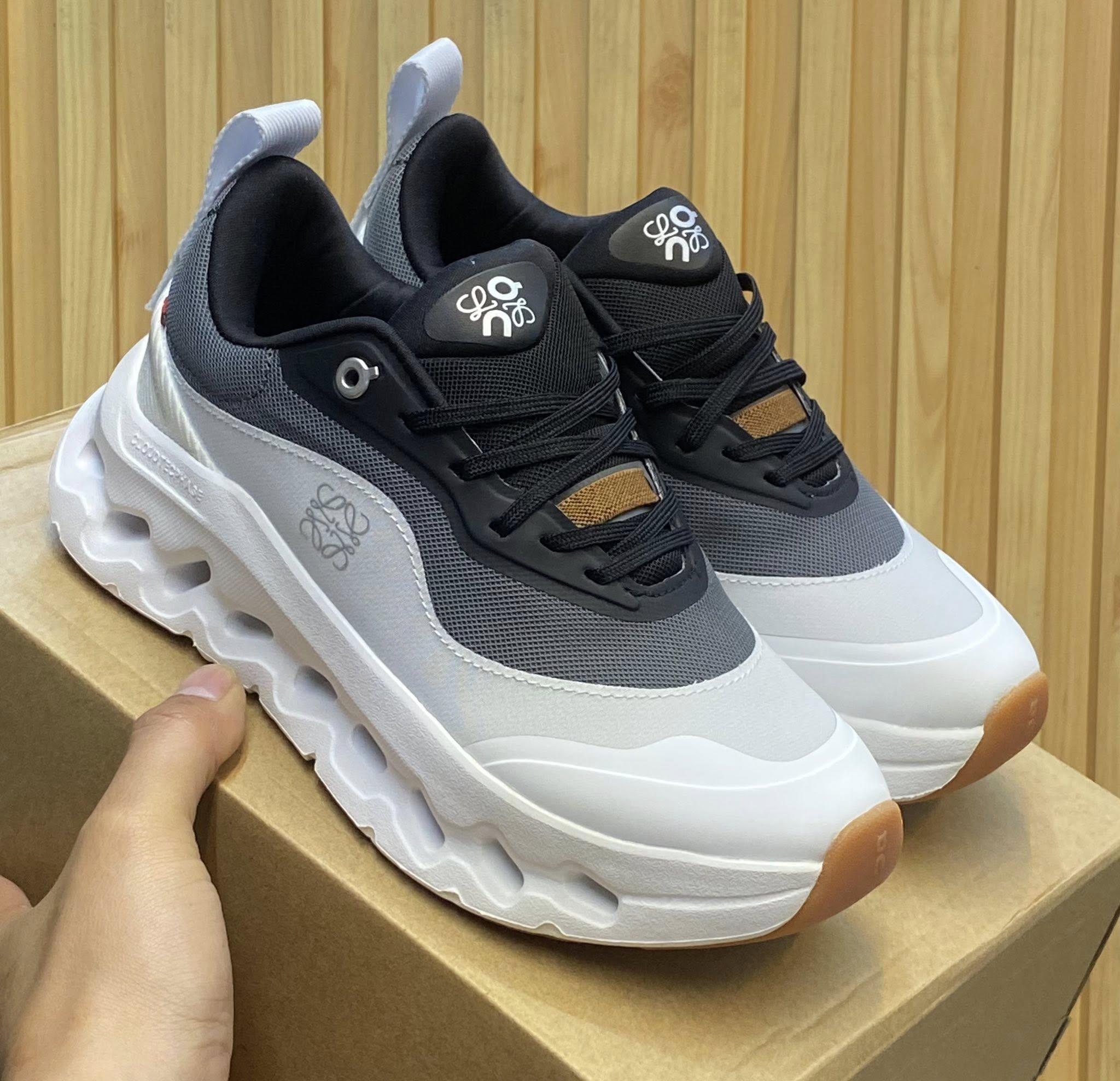 On x Loewe Cloudtilt 2 White gray brown Sneakers