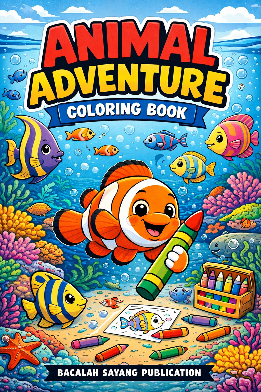 ANIMAL ADVENTURE COLORING BOOK (FISHES IN OCEAN)