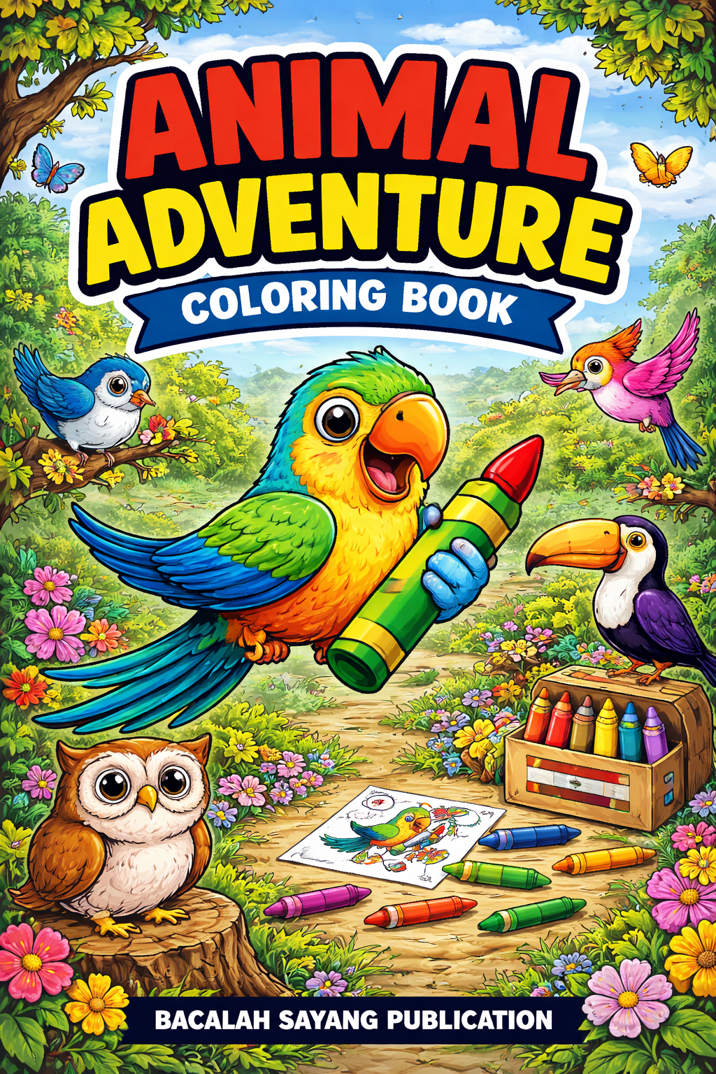 ANIMAL ADVENTURE COLORING BOOK (BIRDS)