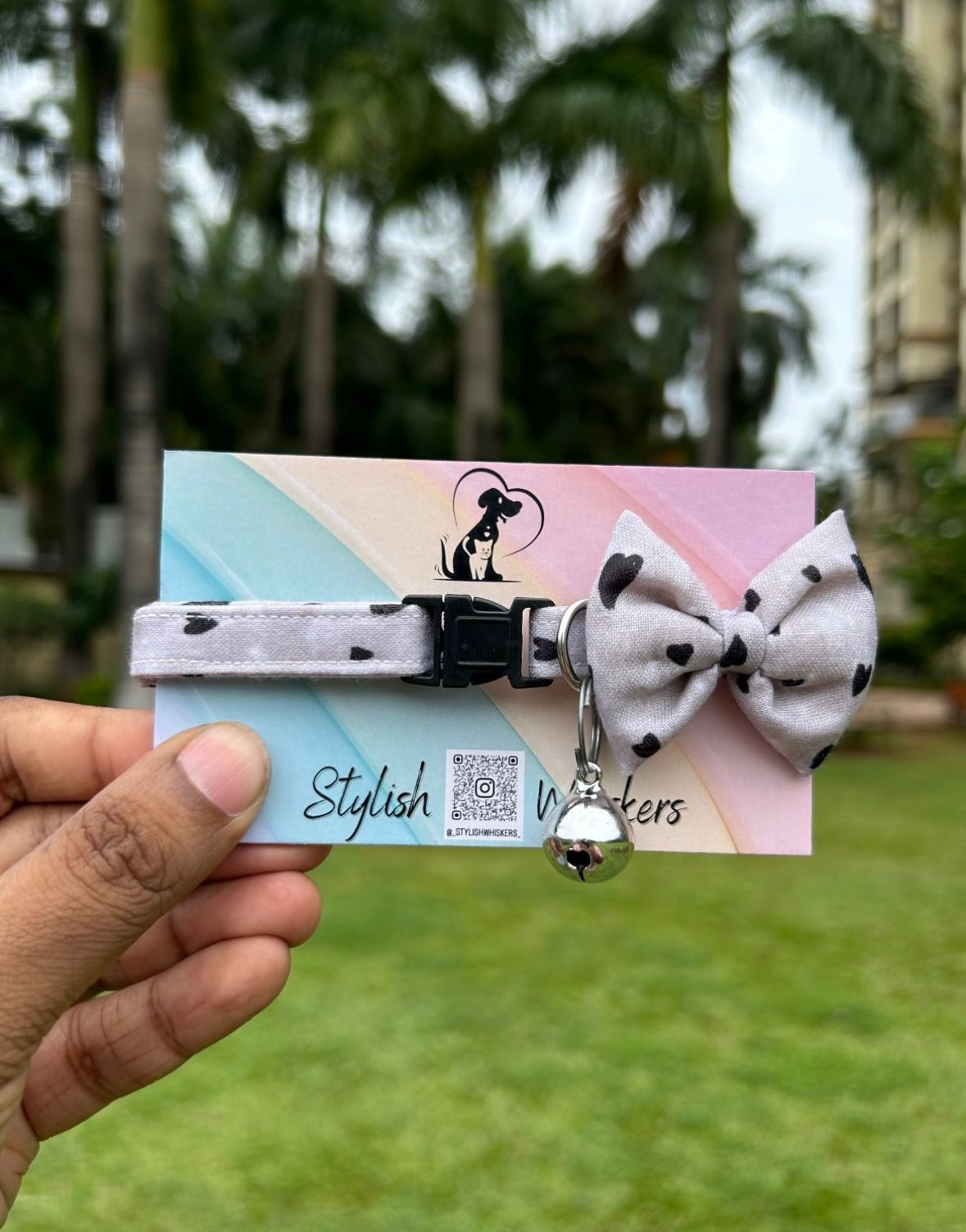 Little Hearts Handmade Cat Collar