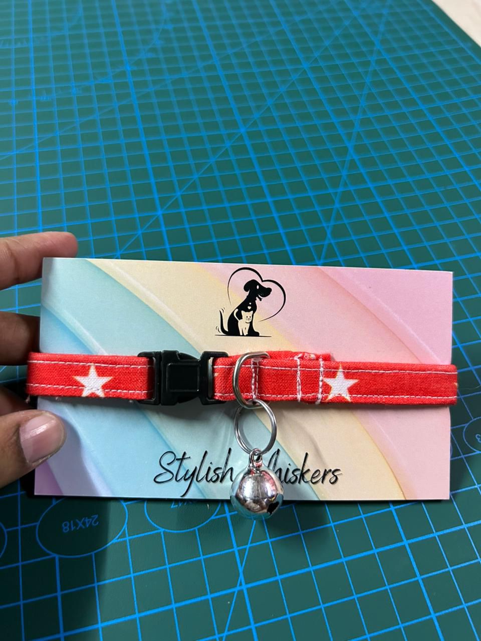 Red Star Handmade Cat Collar