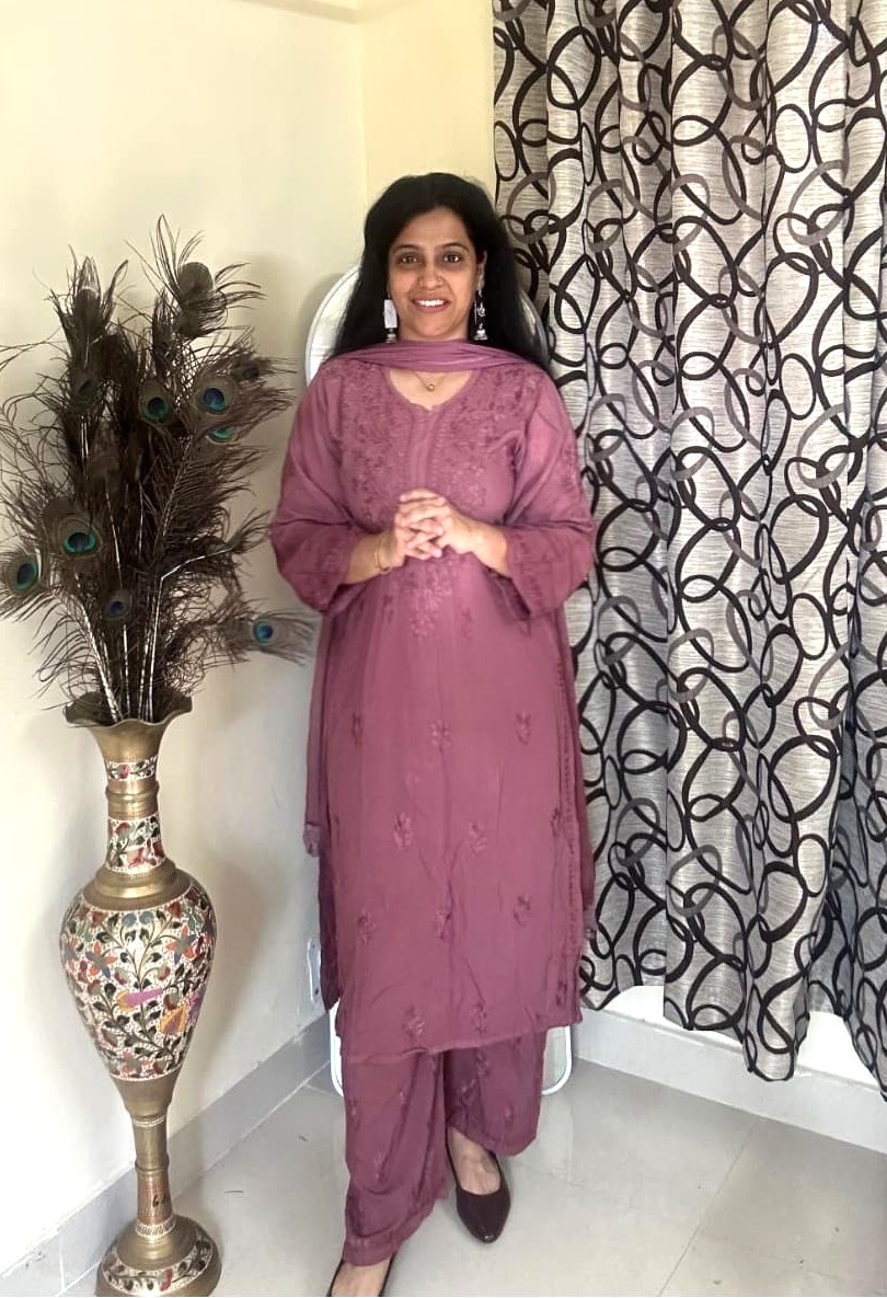 Embroidered Mauve Kurta Set