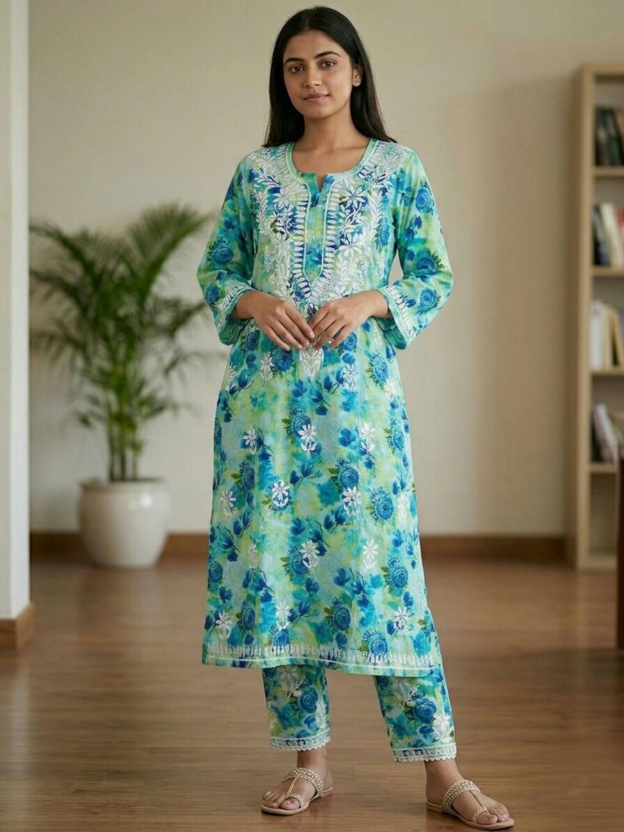 Floral Cotton Kurta Co-rd Set
