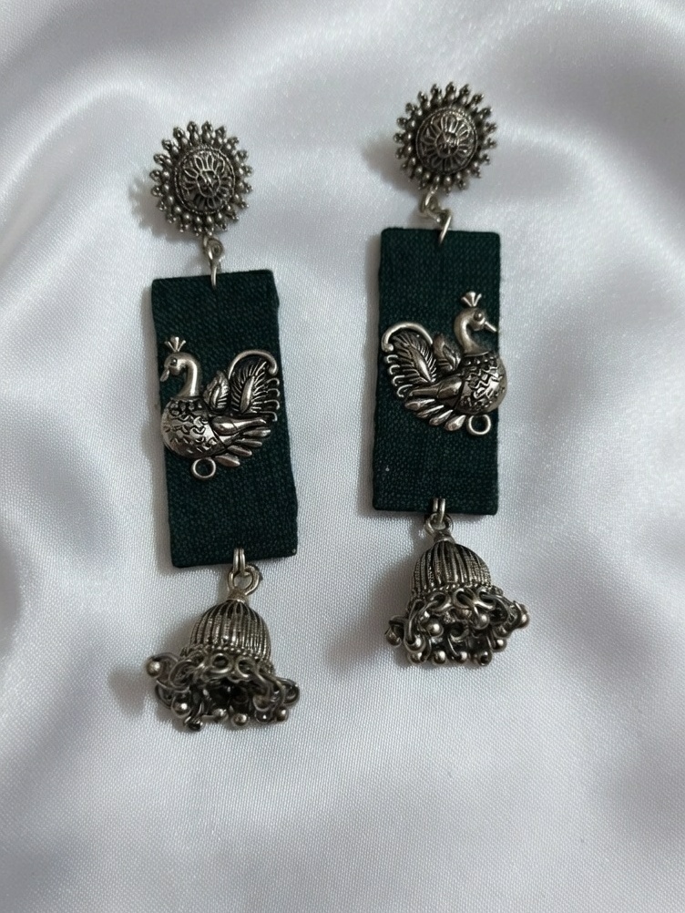 Peacock Motif Statement Earrings