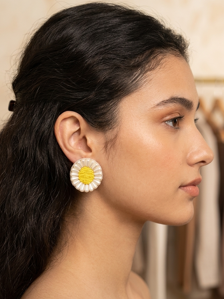 Floral Statement Stud Earrings