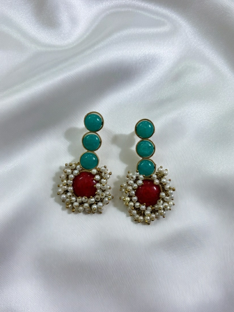 Traditional Gemstone Stud Earrings