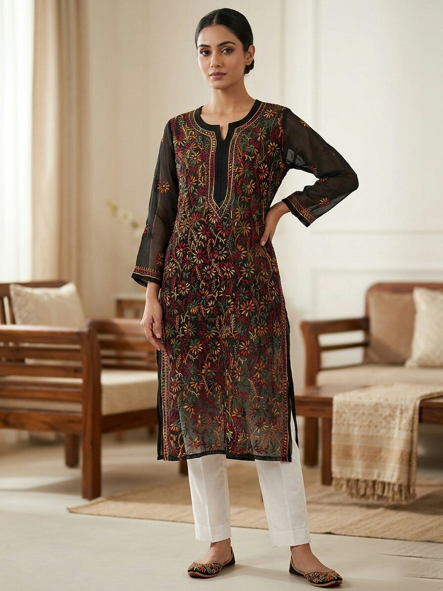 Floral Embroidered Kurti