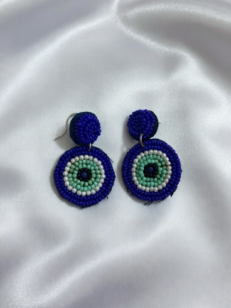 Beaded Evil Eye Earrings
