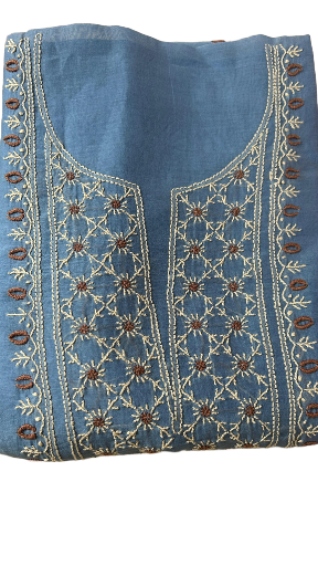 Light Blue Embroidered unstitched Suit Set