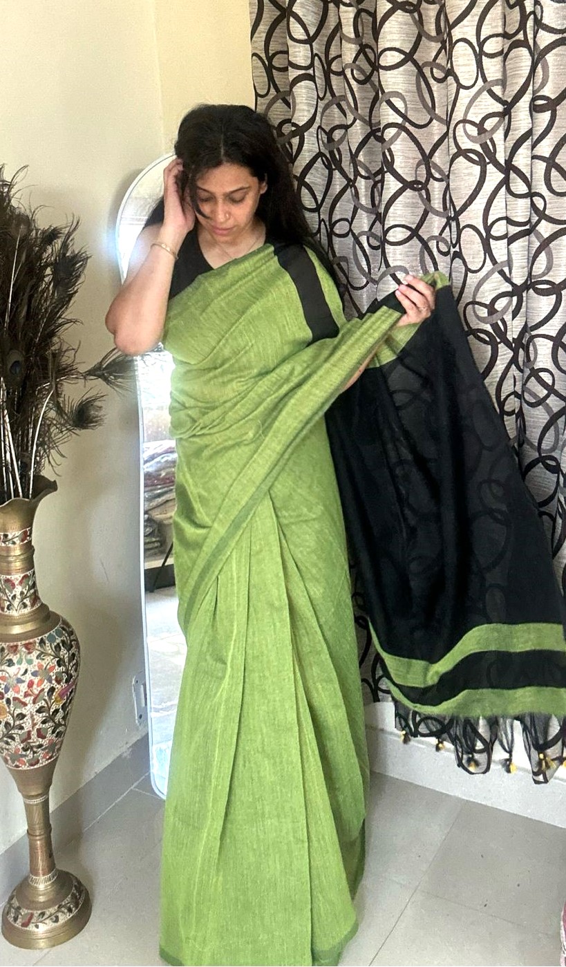Lime Green Saree