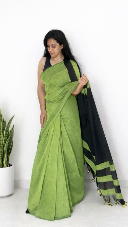 Lime Green Saree