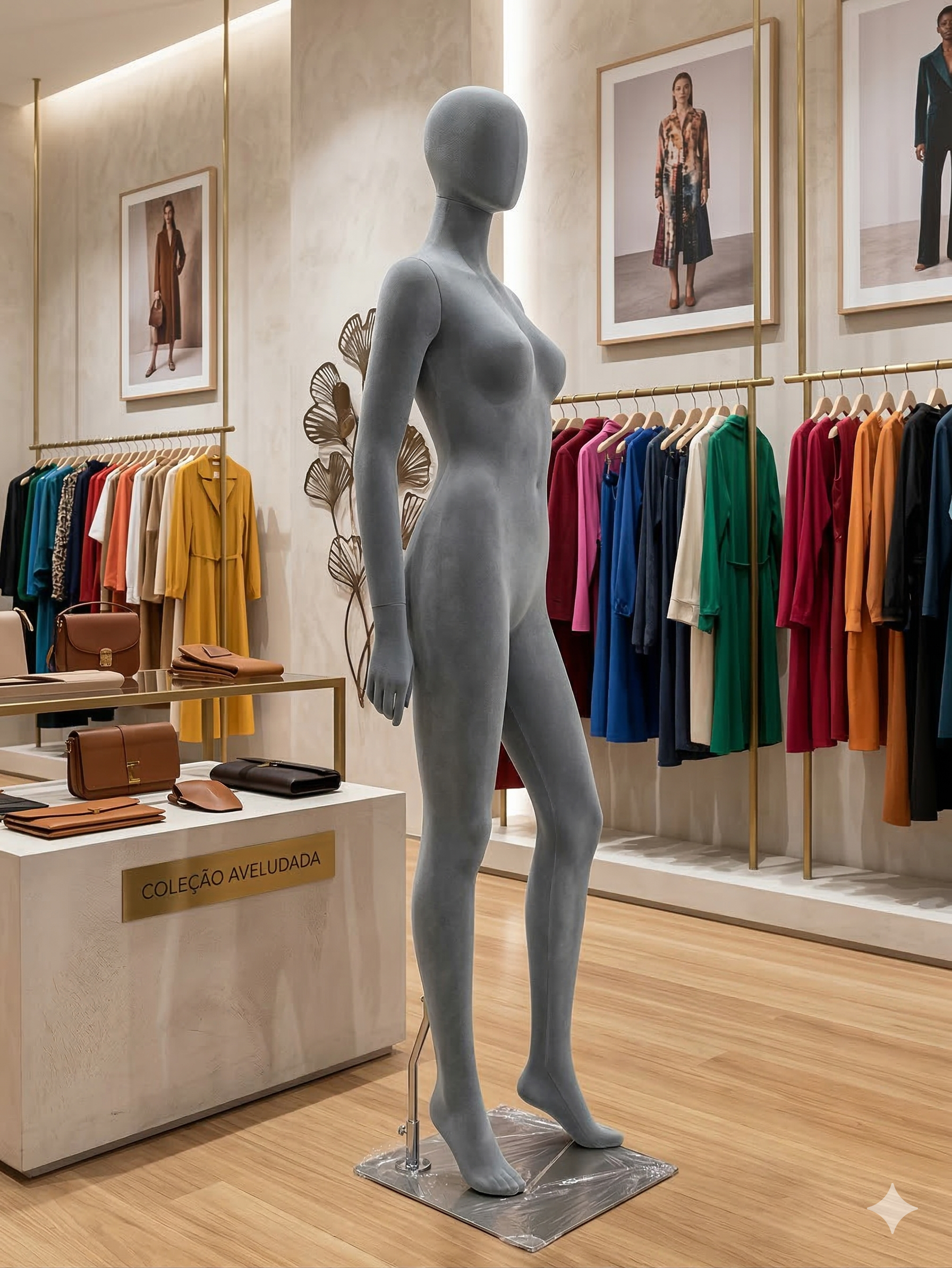 Manequim Feminina Elegante Aveludada