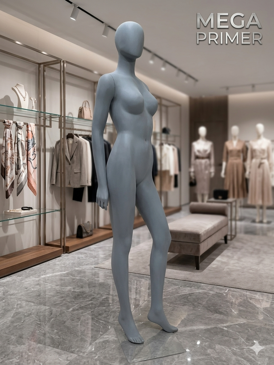 Manequim Feminina Elegante Aveludada