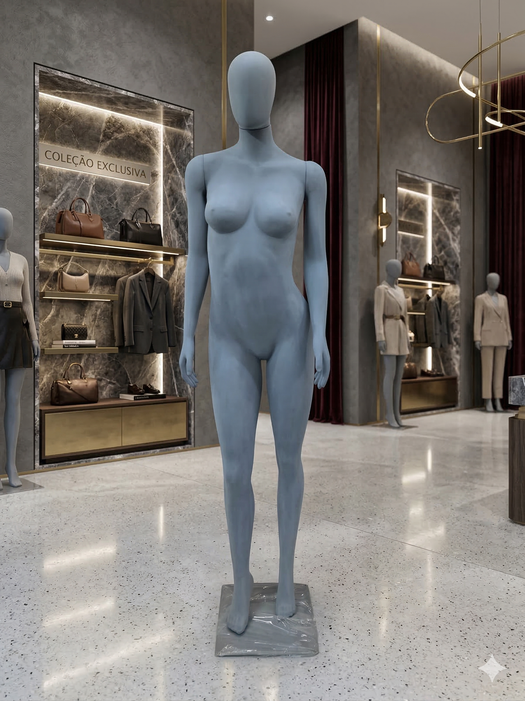 Manequim Feminina Fitness Toque Aveludado